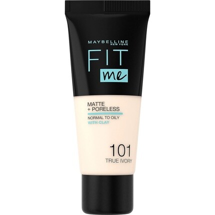 

Тональный крем Maybelline Fit Me Matte & Poreless с полным покрытием, растушевываемый для нормальной и жирной кожи, 30 мл 101 True Ivory Maybelline New York