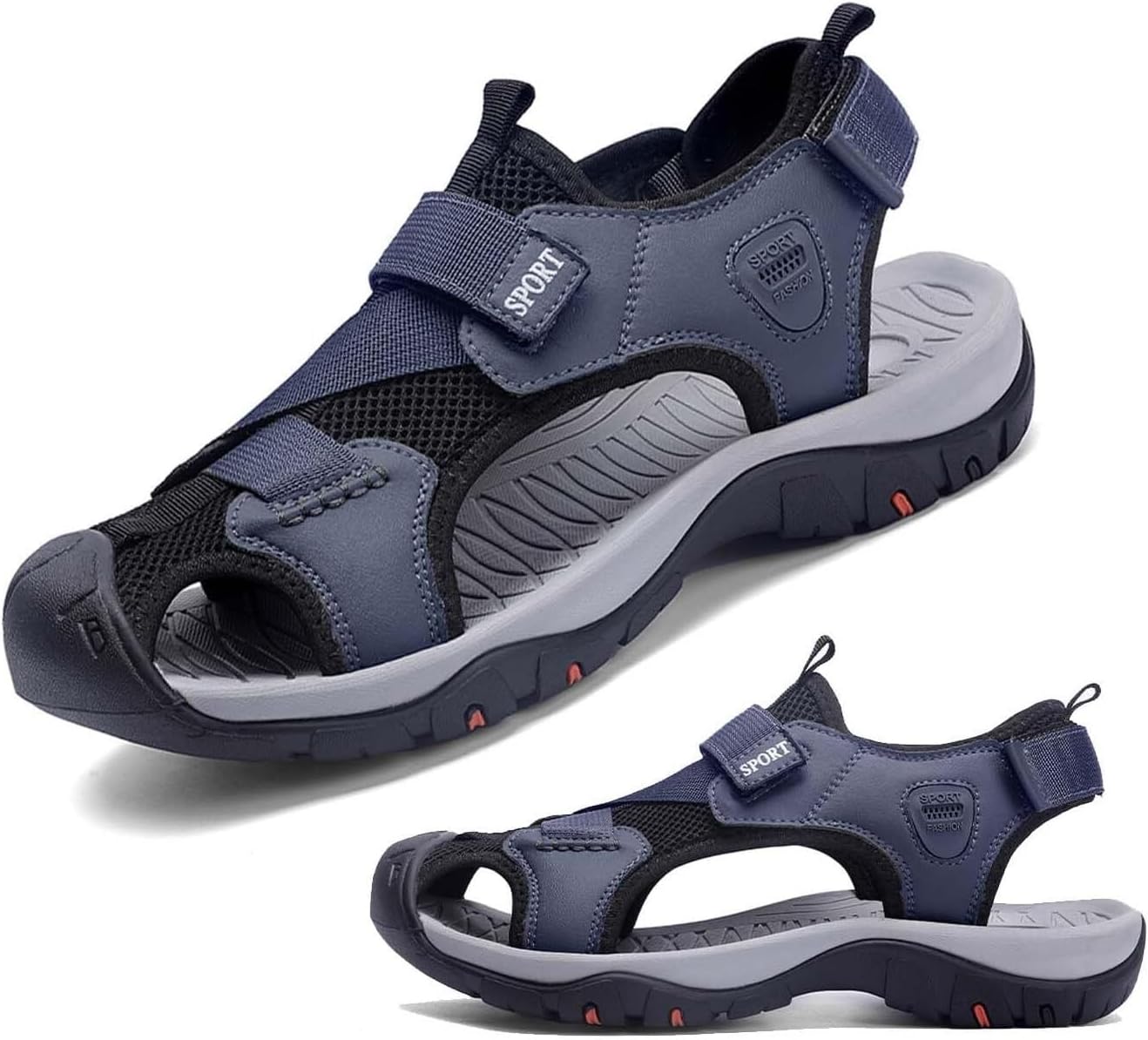 

Мужские сандалии DMGYCK с закрытым носком, спортивные, легкие, для треккинга и прогулок, водонепроницаемые, черные пляжные сандалии