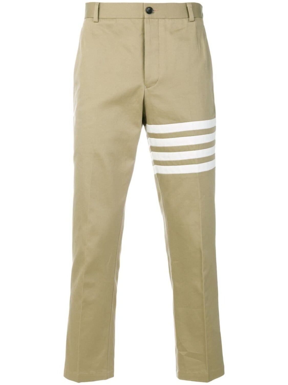 

Thom Browne Seamed 4-Bar Stripe Unconstructed Chino Trouser In Cotton Twill, нейтральный цвет