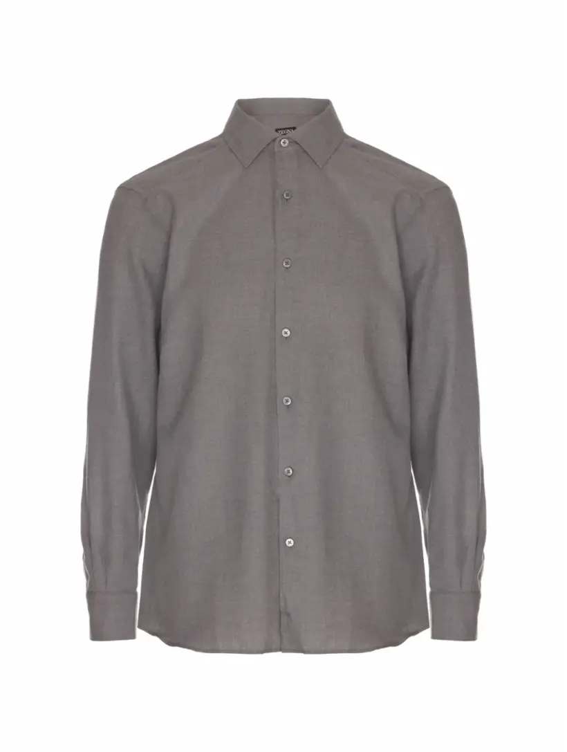 

Хлопковая рубашка Zegna, серый
