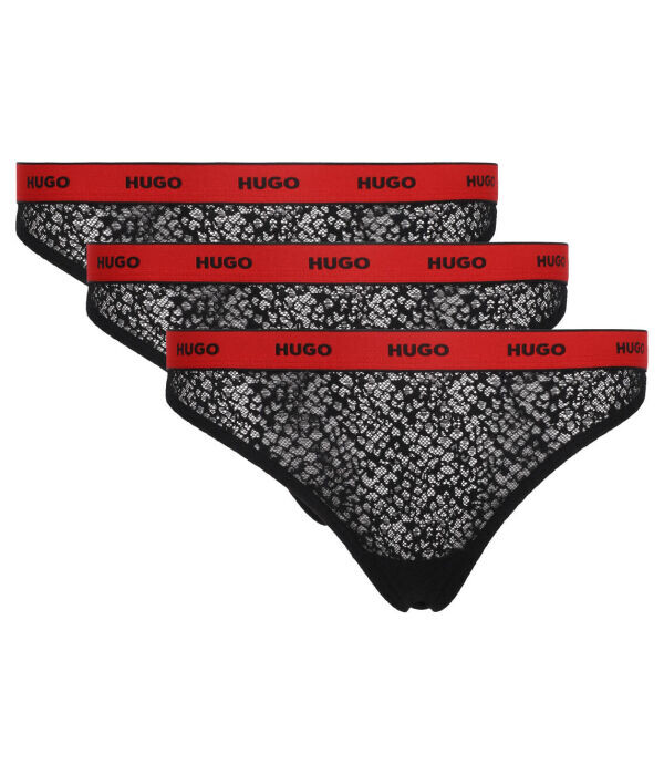 

Стринги женские Hugo Bodywear кружевные 3 шт, черный