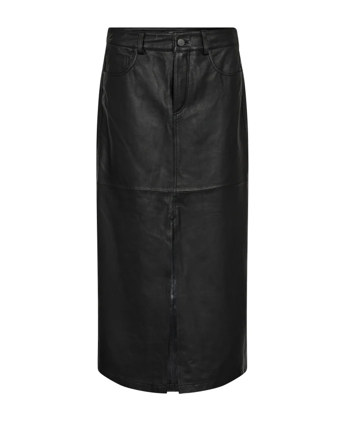 

Кожаная юбка с разрезом Co'Couture, черный