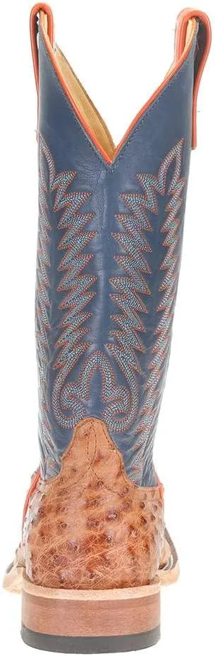 Мужские сапоги Anderson Bean Brandy Bruchiato с полностью перьевым страусом, 13 дюймов, верх из вытертой темно-синей телячьей кожи, Brandy Bruchiato, коричневый — фото 3