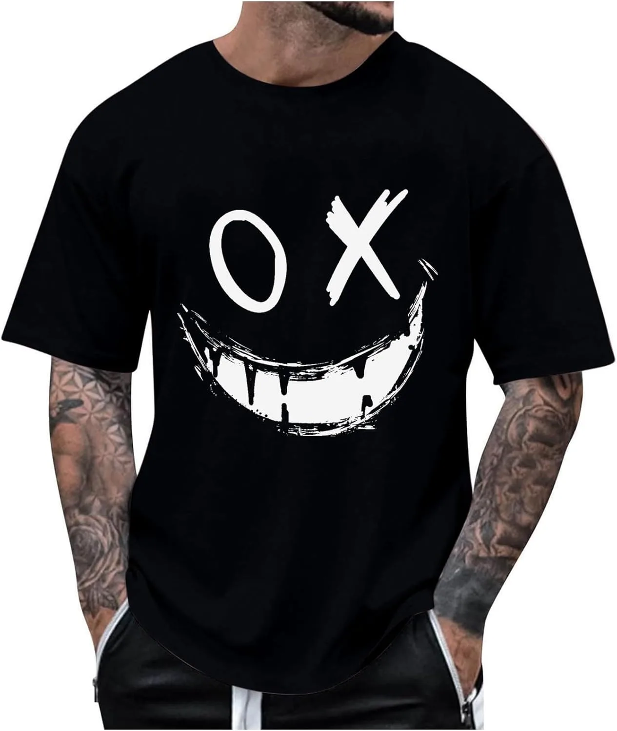 

Мужская футболка с принтом X-Eyes-Smiling-Face, короткий рукав Uillui