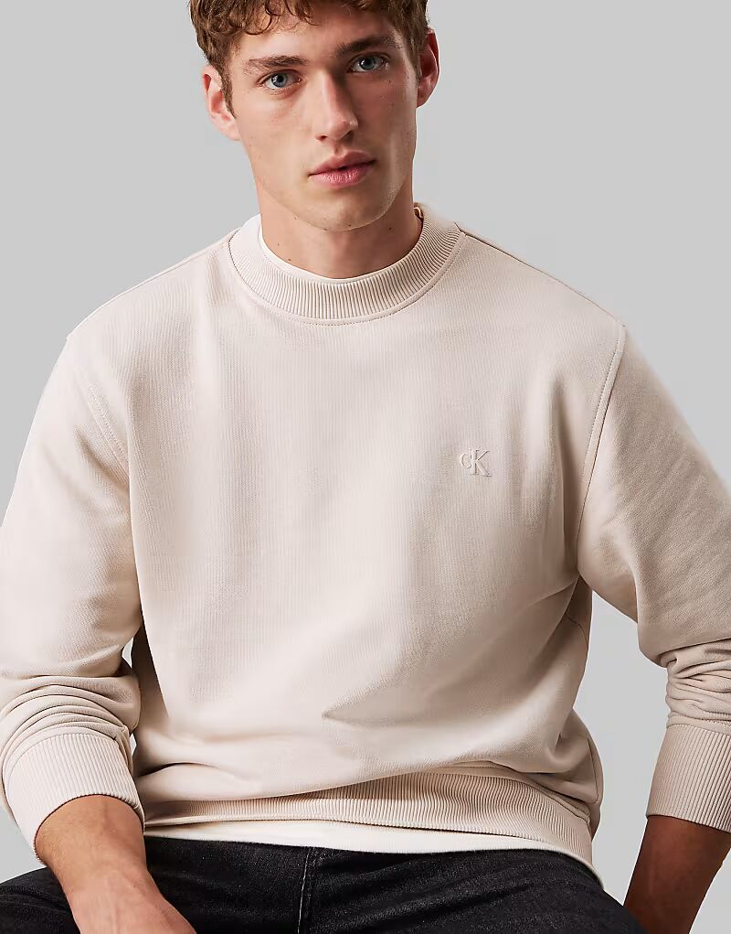 

Толстовка с логотипом Calvin Klein Jeans Back в цвете «лунный луч»