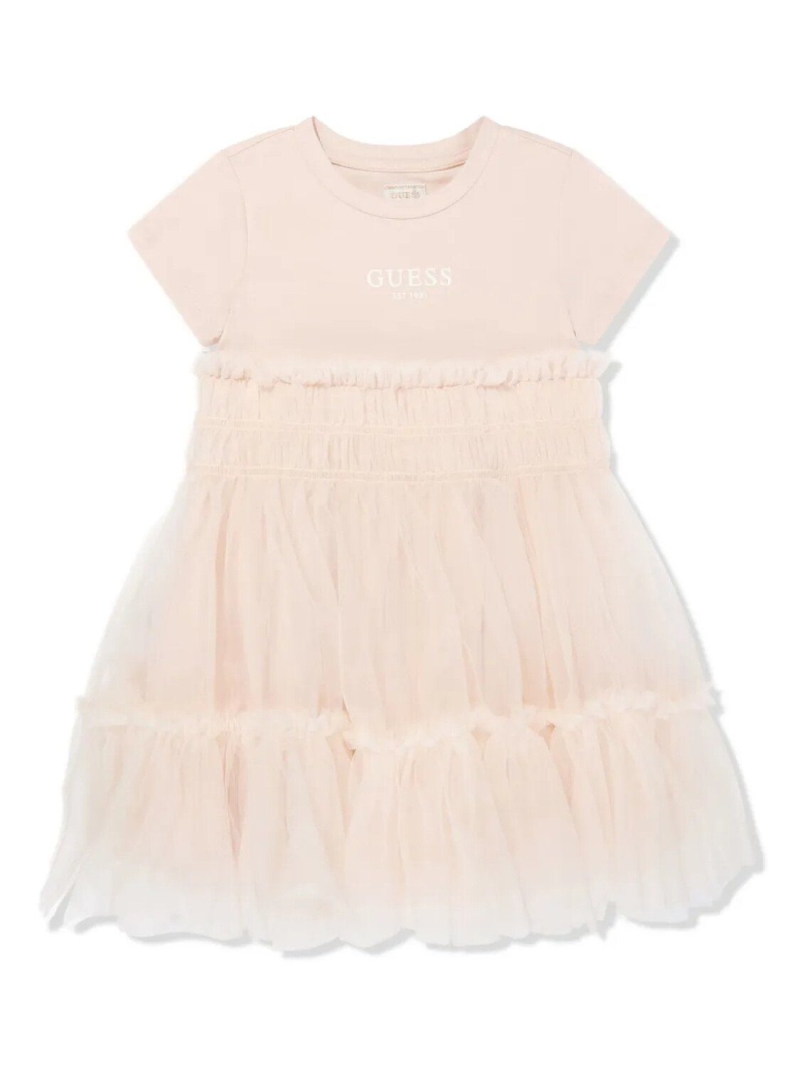 

Guess Kids детское платье с логотипом и принтом, розовый