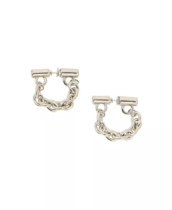 

Женские серьги-кольца с цепочкой Sohi, silver