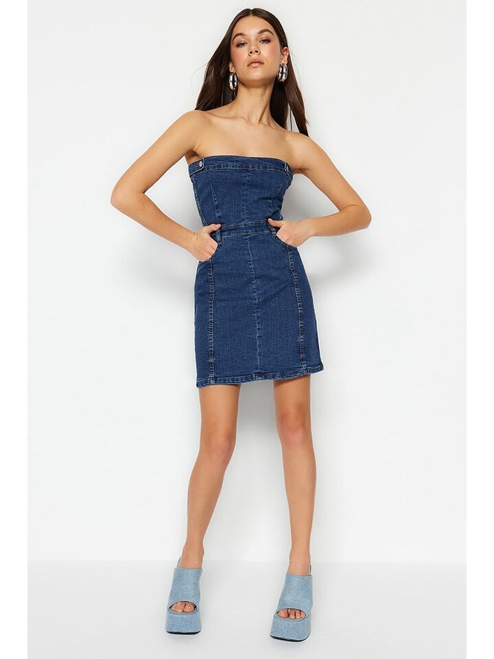 

Короткое платье trendyol Jeans, темно-синий