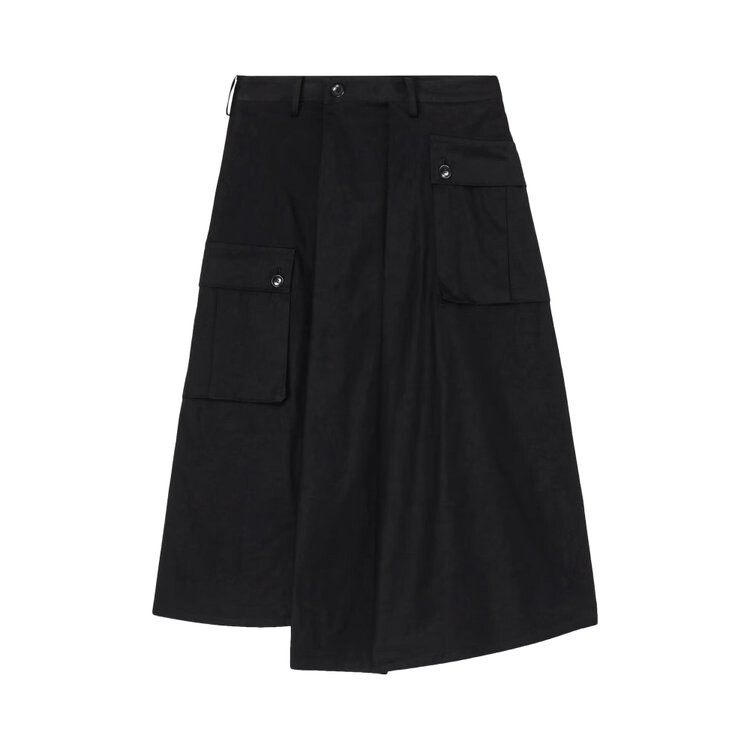 

Юбка Yohji Yamamoto Regulation Wide Tuck Cargo Skirt, черный