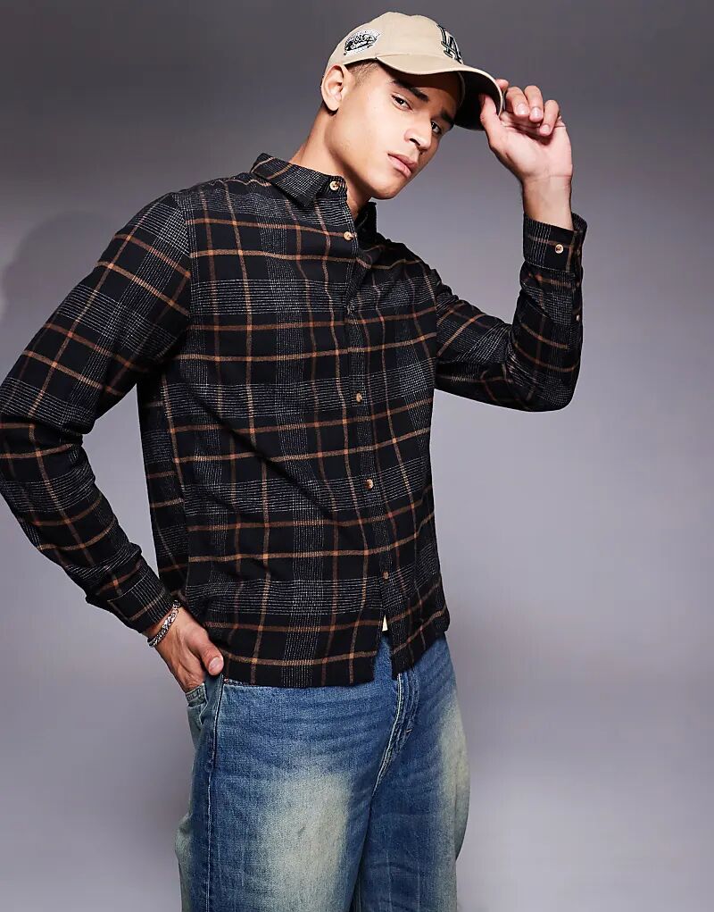 

Рубашка в черную клетку ASOS DESIGN