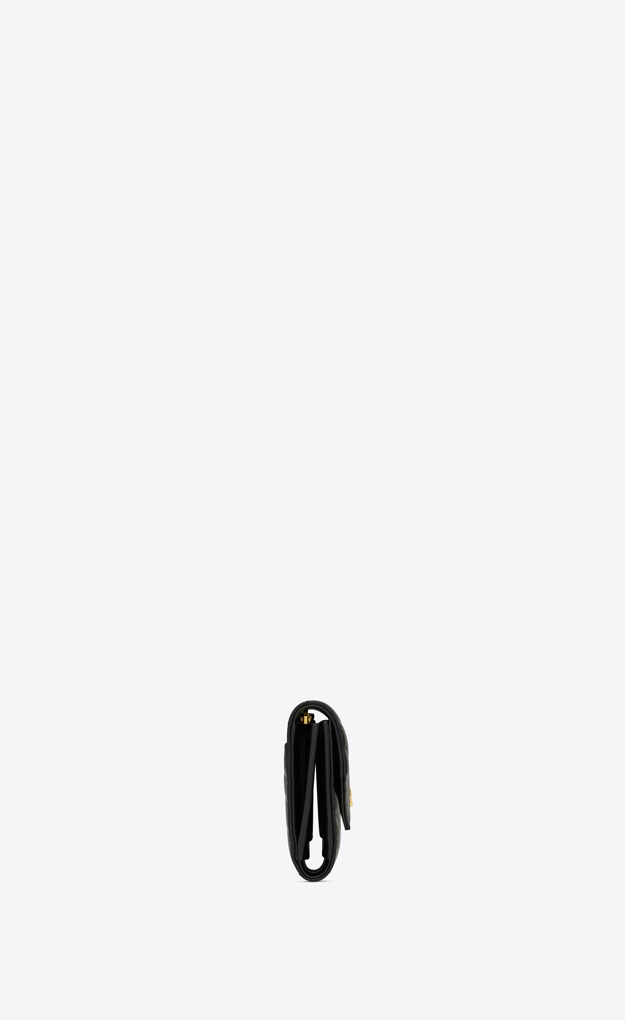 Компактный тройной кошелек CASSANDRE MATELASSE из ягнячьей кожи Saint Laurent, черный — фото 3