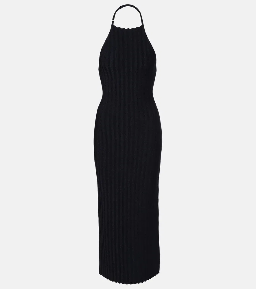 Вязаное платье миди Tablier Jacquemus, синий