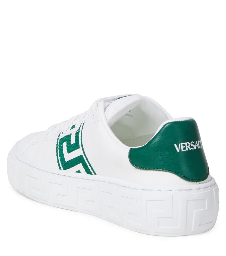 Вышитые кроссовки Greca Versace Kids, белый — фото 2