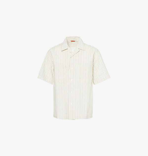 

Хлопковая рубашка с полосатым узором и воротником Camp-Collar Barena Venezia, цвет avorio