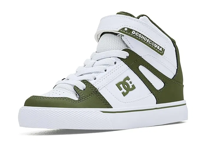 Кроссовки высокие DC Kids Pure Hi Top EV, бело-оливковый