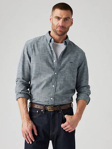 

Аутентичная рубашка на пуговицах Levi's, цвет Dark Blue Chambray - Blue