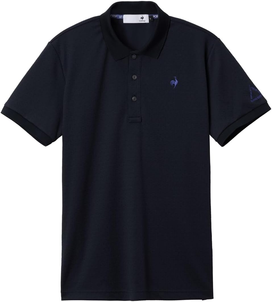 

Мужская рубашка с коротким рукавом Coq Sportif LG5FHS13M, поло, жаккардовая рубашка, впитывает пот, быстро сохнет, эластичная, простая, для гольфа Le Coq Sportif, темно-синий