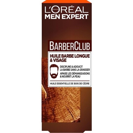 

Men Expert Barberclub Масло для длинной бороды и лица для мужчин с эфирным маслом кедра 30 мл, L'Oreal