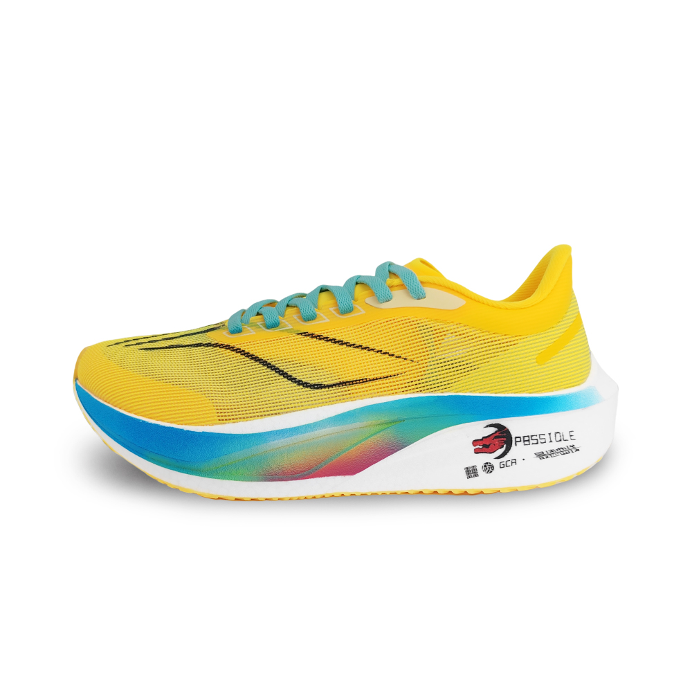 

Feidian 4 Challenger Бело-зеленые кроссовки для бега мужские низкие LINING, желтый