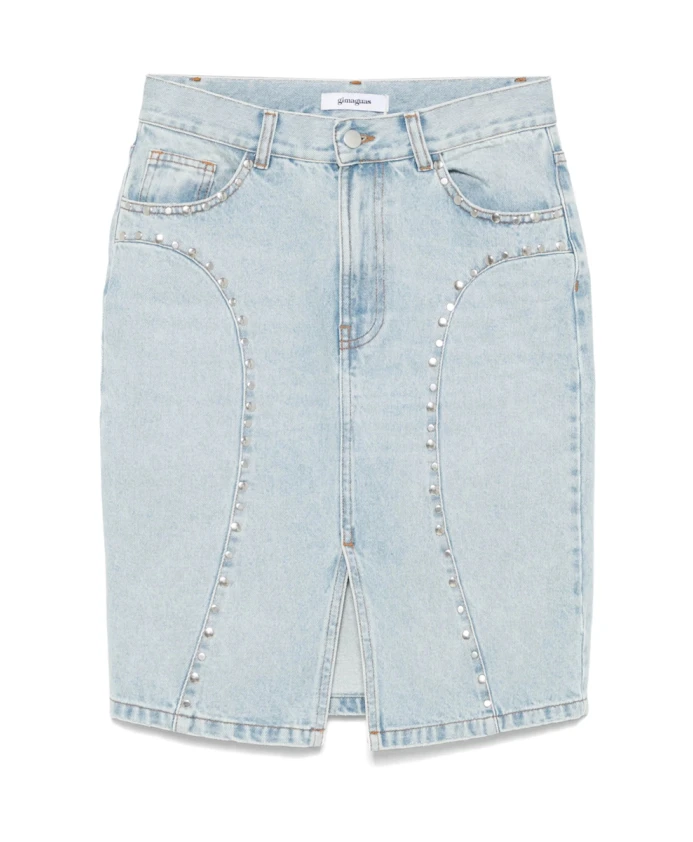 

Светло-Голубая джинсовая юбка с разрезом Gimaguas, синий