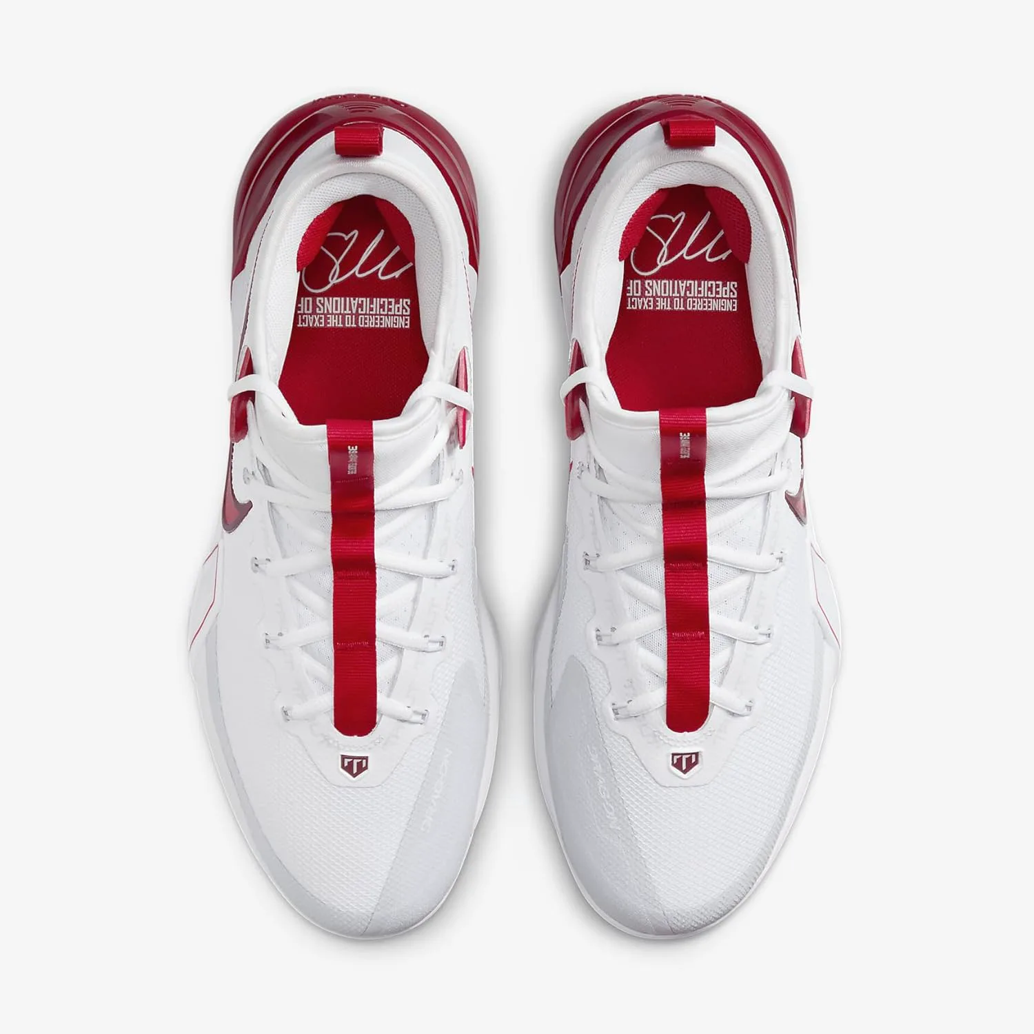 Бейсбольные бутсы Nike Men's Force Zoom Trout 9 Pro Low, белый/платиновый/красный — фото 4