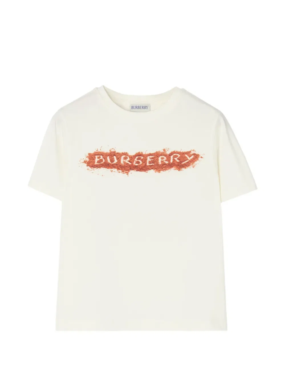 Хлопковая футболка с логотипом Sandy Burberry Kids, нейтральный
