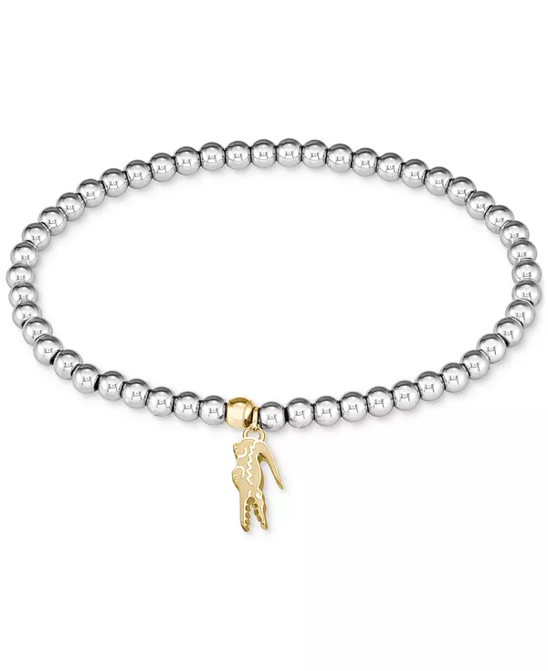 

Двухцветный браслет с бусинами-шармами «Обре» Lacoste, silver