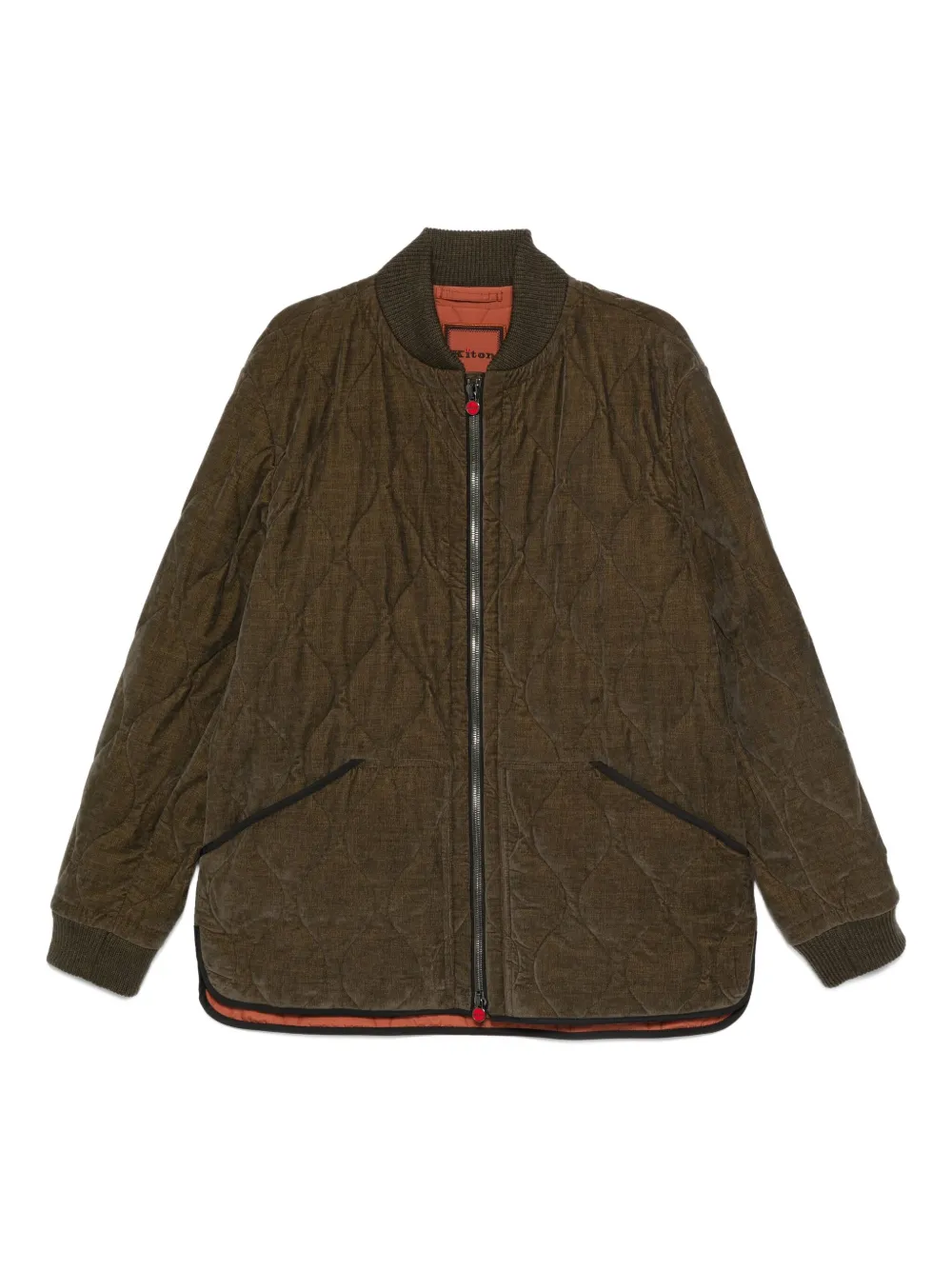

Стеганый бомбер Kiton, зеленый
