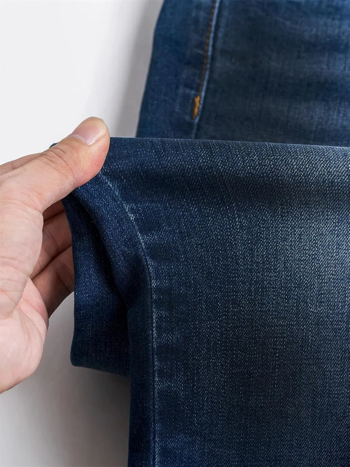 Женские джинсы Big Size Skinny Curve, полная длина, высокая посадка, эластичные, зауженные, оверсайз для мам Generic, темно-синий — фото 4