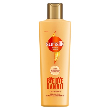 

Sunsilk Шампунь Bye Bye Damage для поврежденных и подверженных стрессу волос Super Fusion Formula с гиалуроновой кислотой и керамидами восстанавливает 7 типов повреждений волос 220 мл