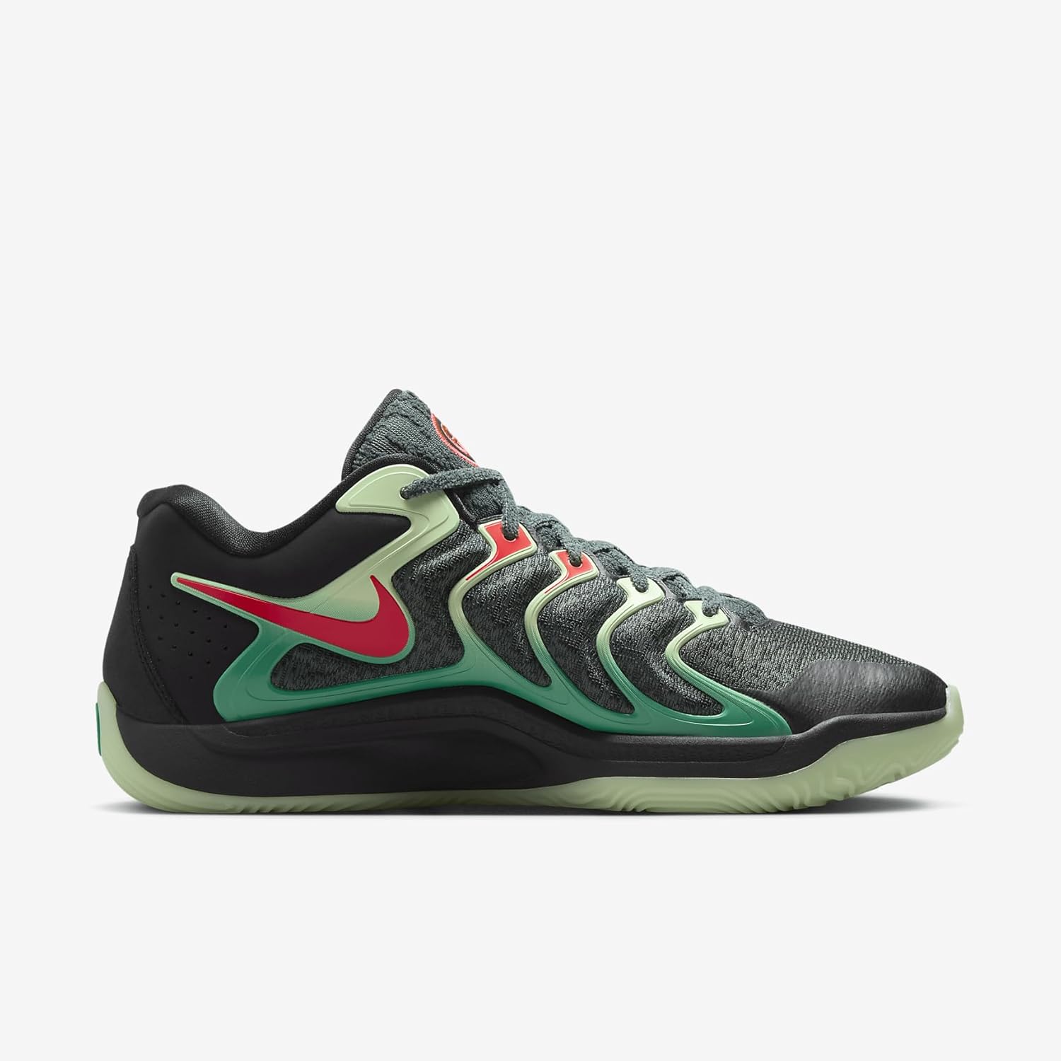 Мужские баскетбольные кроссовки Nike KD 17, черный/зеленый/малиновый — фото 3