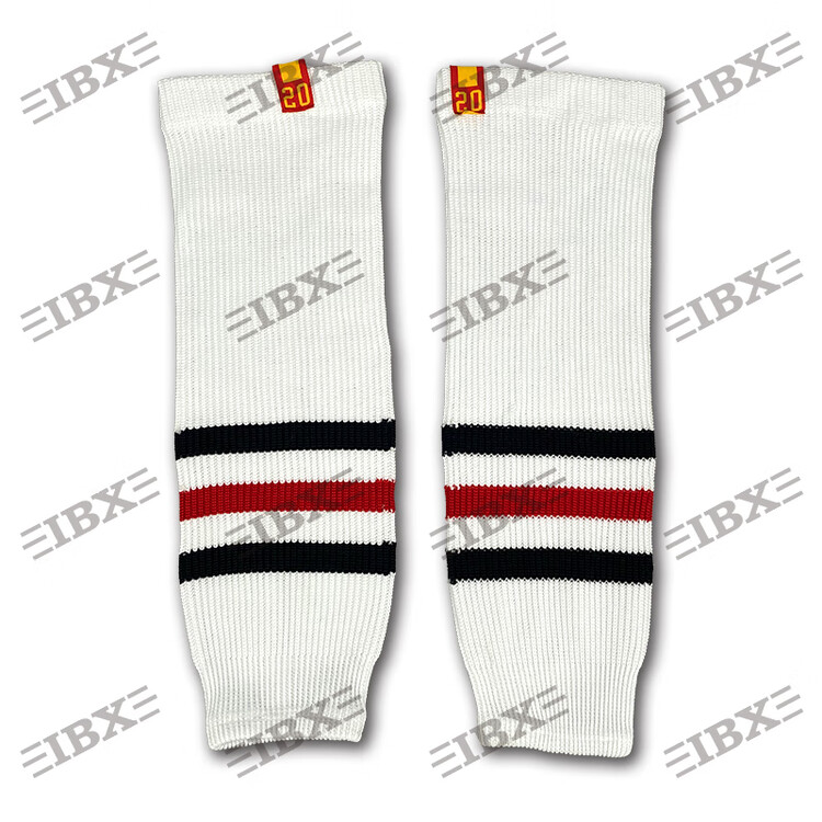 

He Jiagong Наколенники и щитки для хоккея с шайбой, детские, белые, черные, красные, 20 дюймов (для роста 105-140 см)