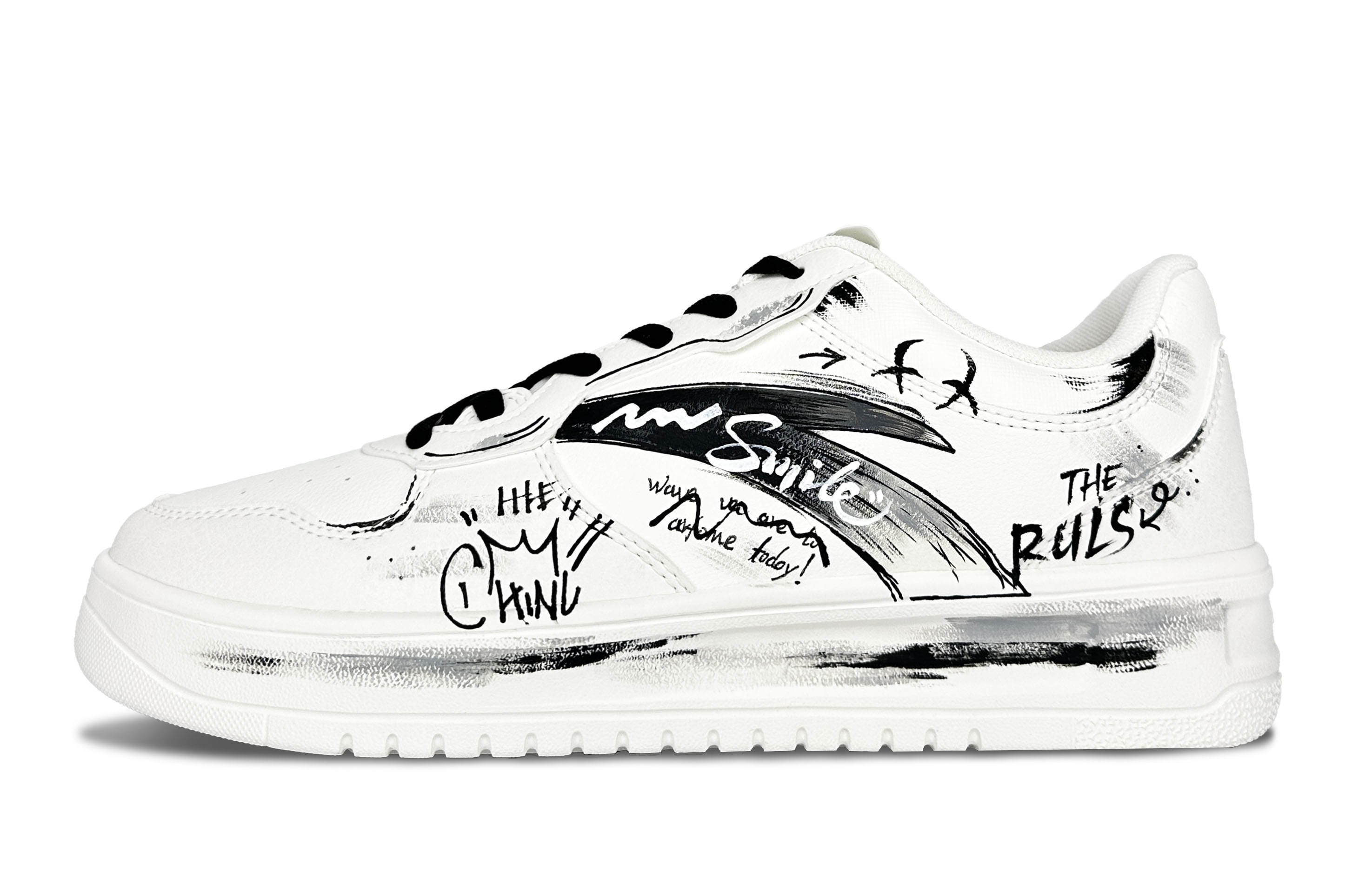 

расслабленные нескользящие амортизирующие низкие скейтерские кроссовки unisex ANTA, черный белый