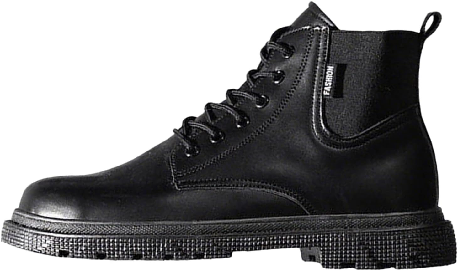 

Мужские ботинки MIKAZONNE с круглым носком, шнуровкой, низким каблуком, боевые ботинки с эластичными вставками, противоскользящей подошвой, высокие кроссовки-ботинки до щиколотки для работы, улицы и повседневного ношения, черный