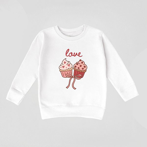 

Свитшот Love cursive cupcakes coquette с принтом для малышей The Juniper Shop, White