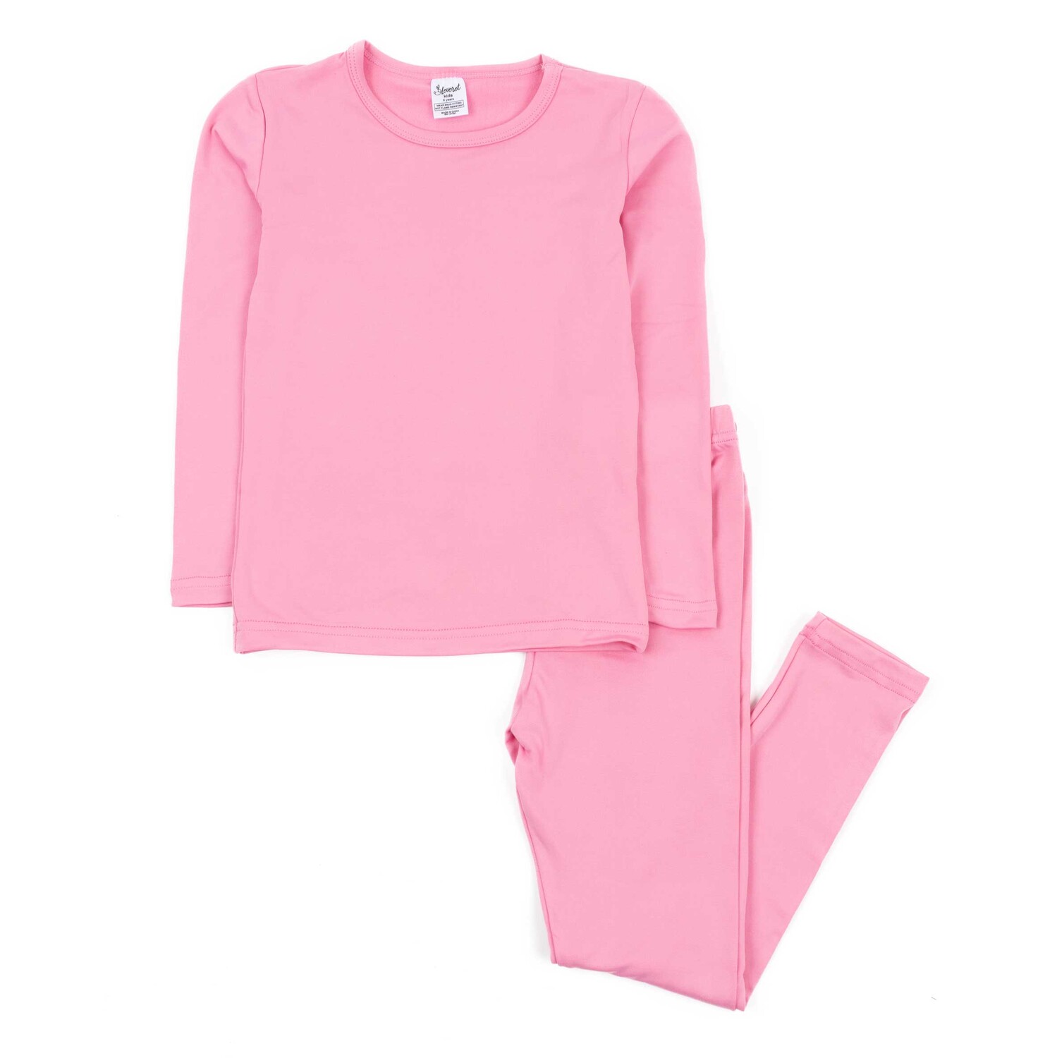 

Детские двухсекционные термопижамы, классические однотонные Leveret, цвет Light Pink