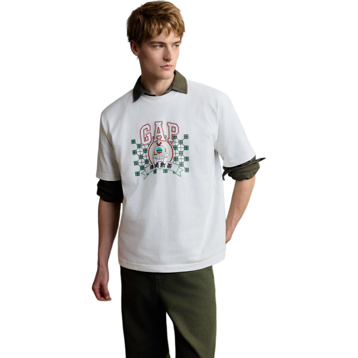 GAP Футболка Unisex White Crew Neck Moderate — фото 3