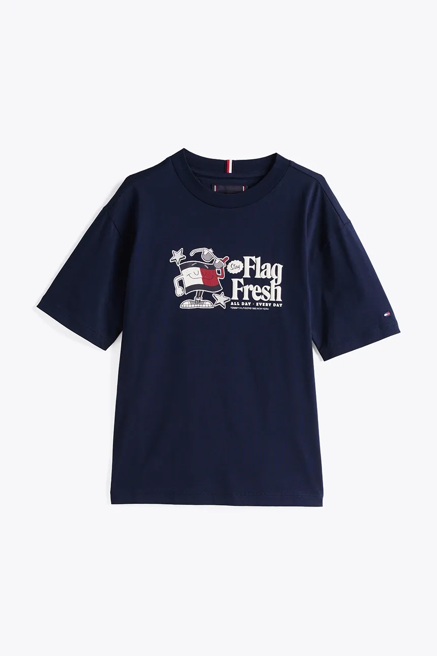 

Хлопковая футболка для детей Tommy Hilfiger, черный