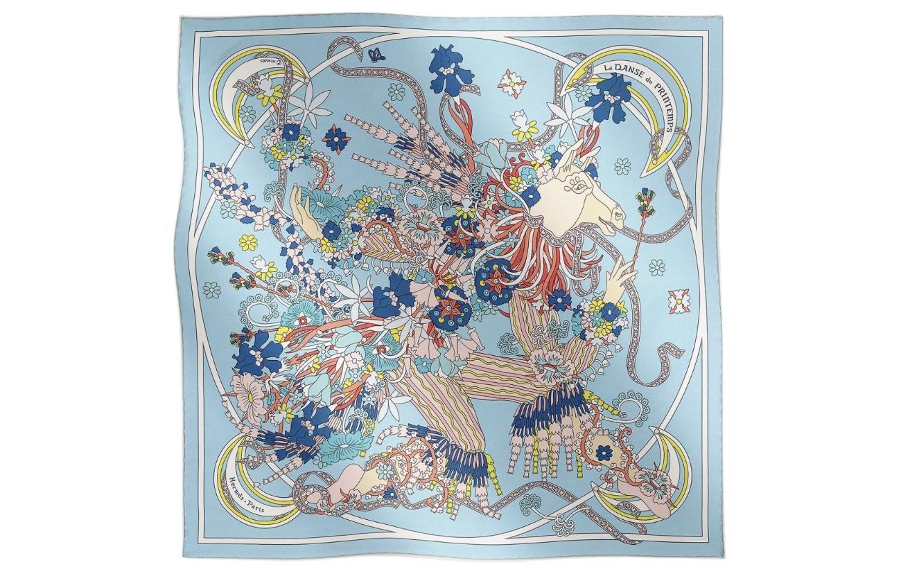 

Шёлковый шарф Unisex Blue HERMES