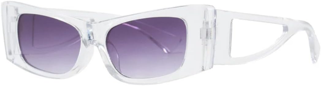 

Ретро-солнцезащитные очки «кошачий глаз» для женщин, модные черные очки с защитой от УФ-излучения UV400, мужские трендовые очки с заклепками в стиле панк TVTBBVV, Transparent Gray