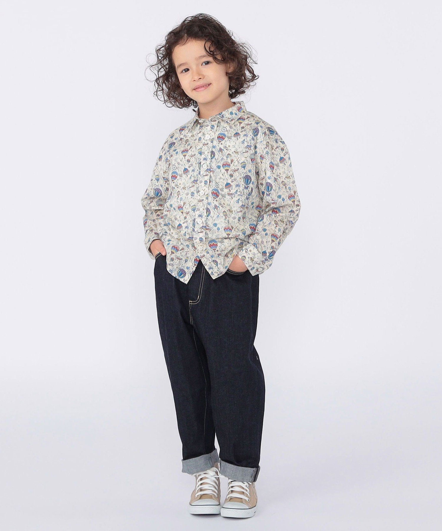 Детская футболка с длинным рукавом и принтом "Liberty" (100-130 см). Ships Kids, Blue — фото 4