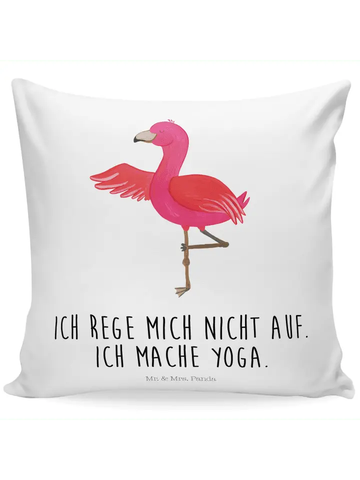 

Подушка Mr & Mrs Panda 40x40 Flamingo Yoga, белый