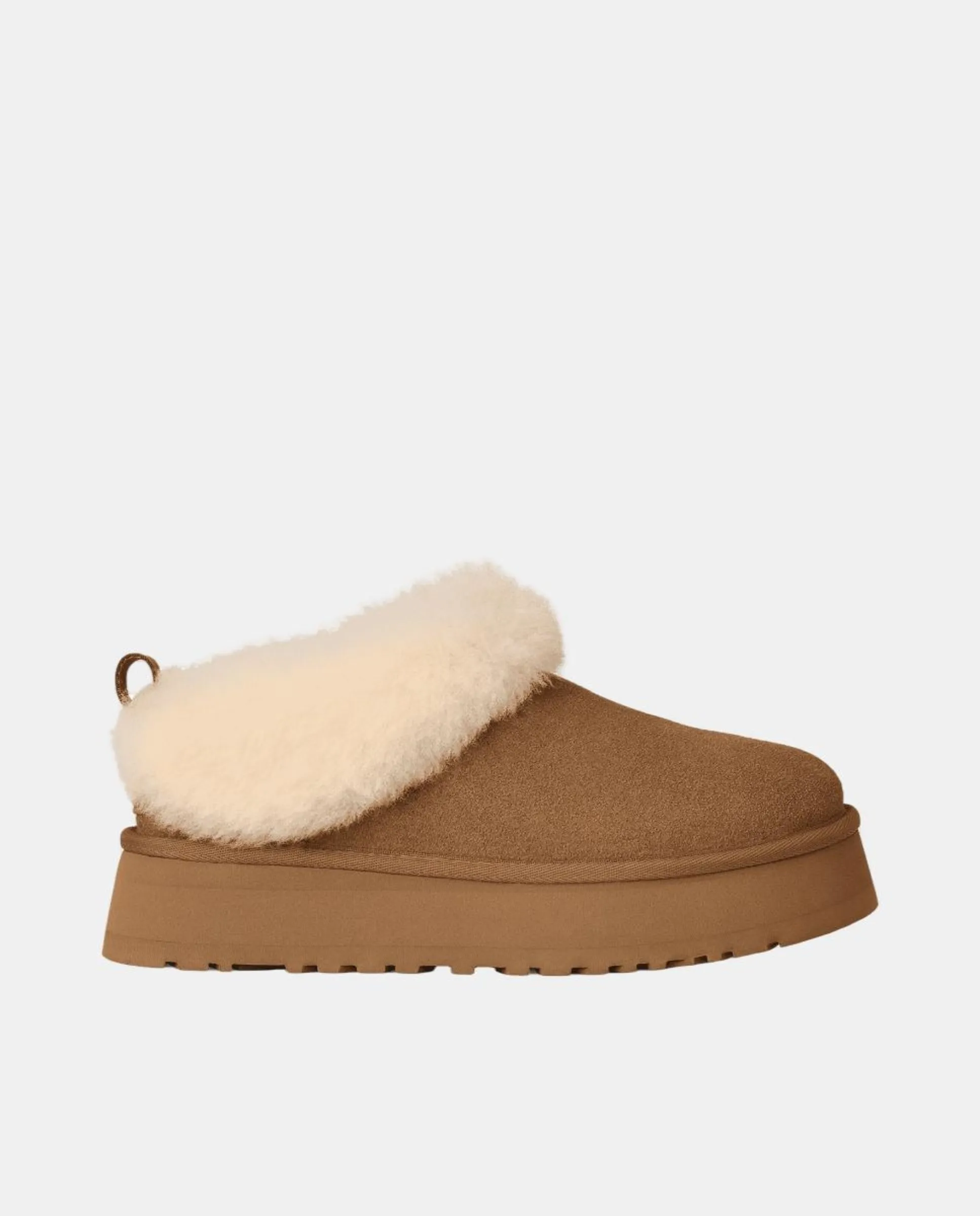Ботинки UGG Tazzelle из кожи и меха, коричневый
