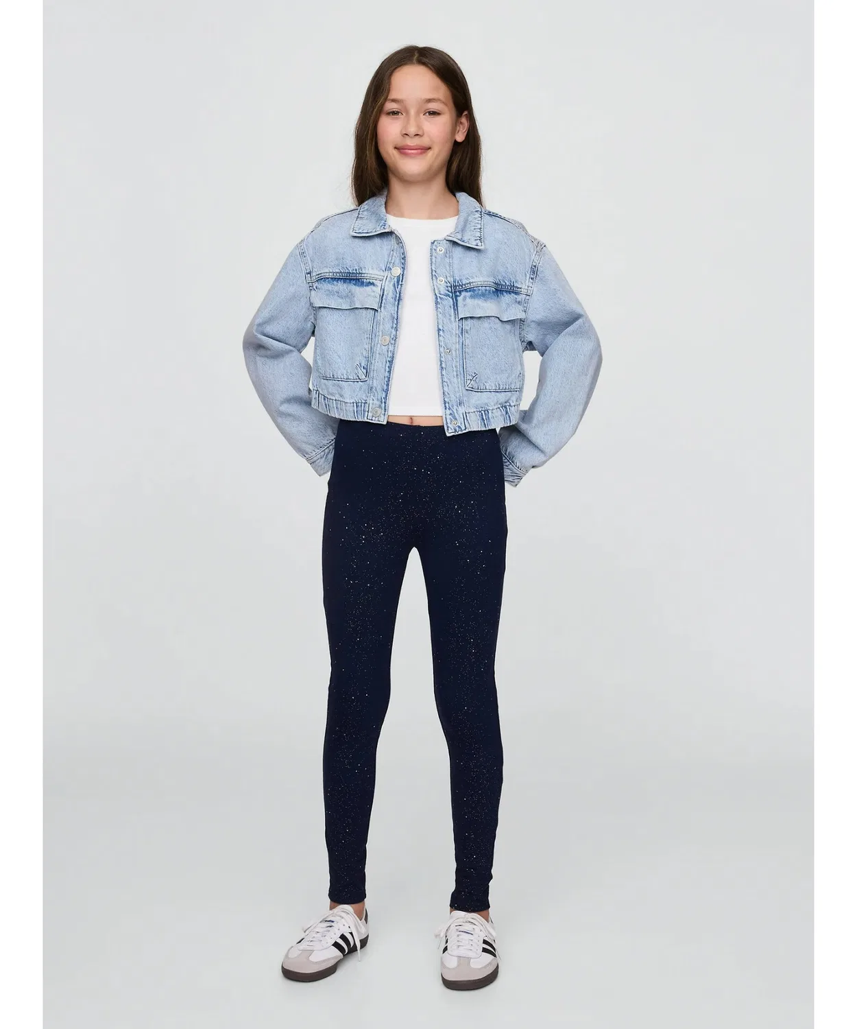 Легинсы с блёстками Gap Kids синие — фото 4