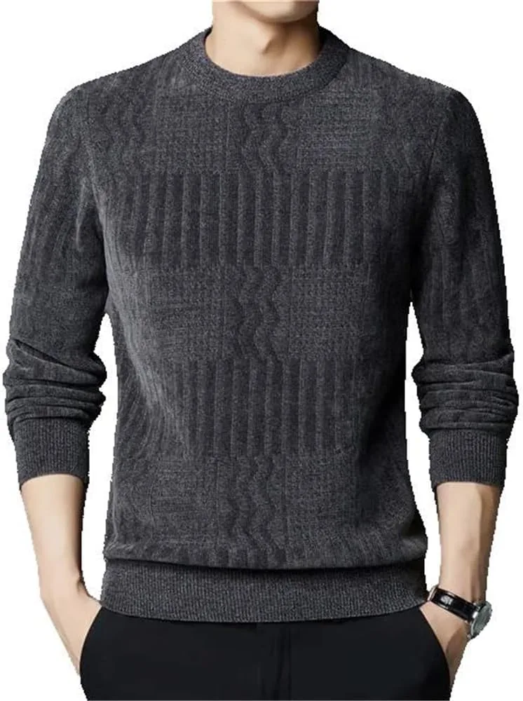 

Свитер мужской осенне-зимний, круглый вырез, утепленный, с бархатной отделкой Xingfenly