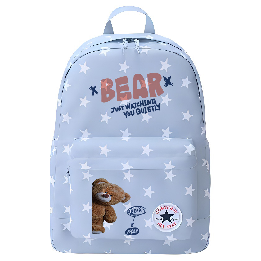 

Converse Полиэстеровый рюкзак среднего размера унисекс светло-дымчато-голубой, Plush Bear