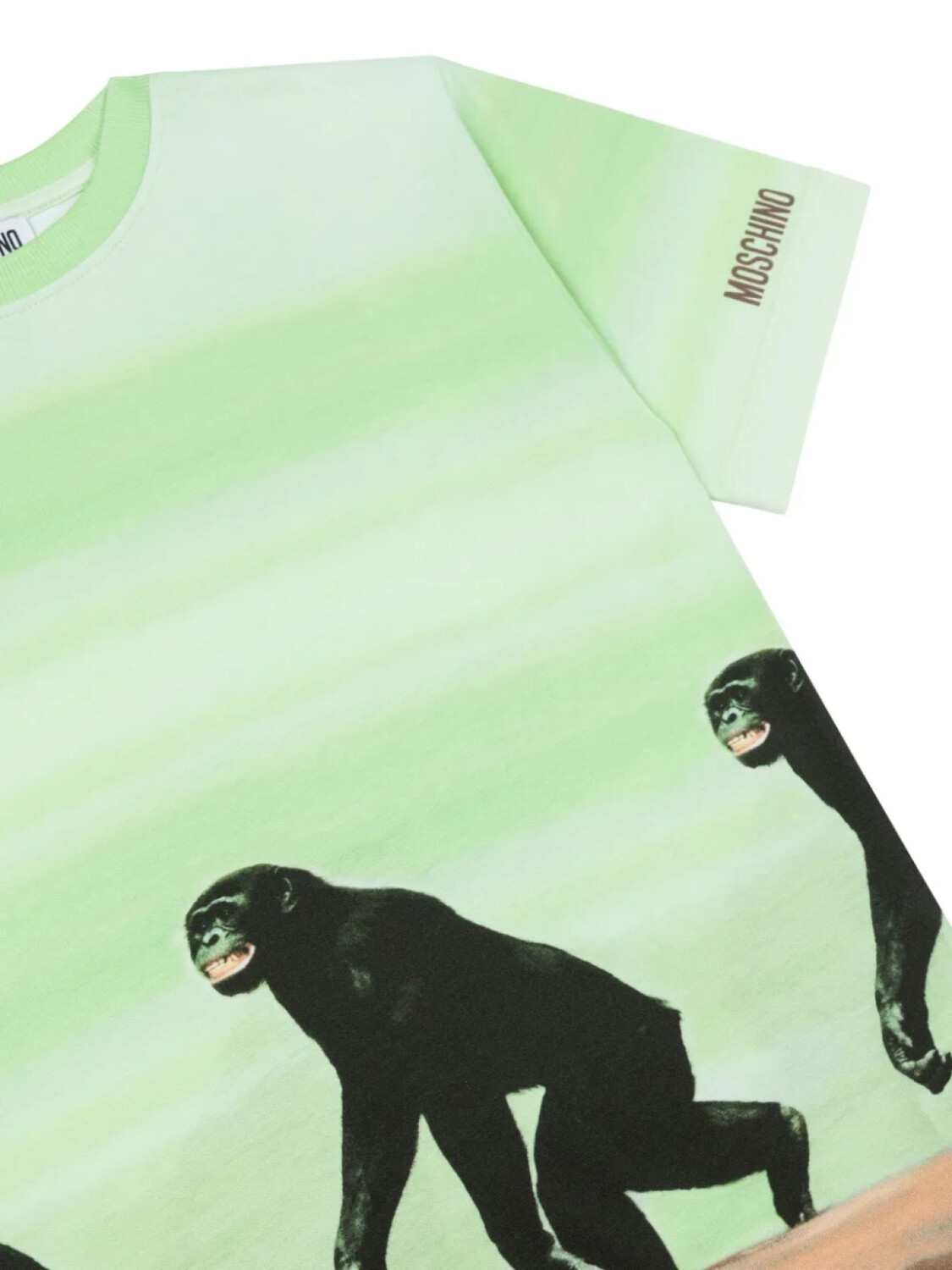 Moschino Kids футболка с принтом, зеленый — фото 3