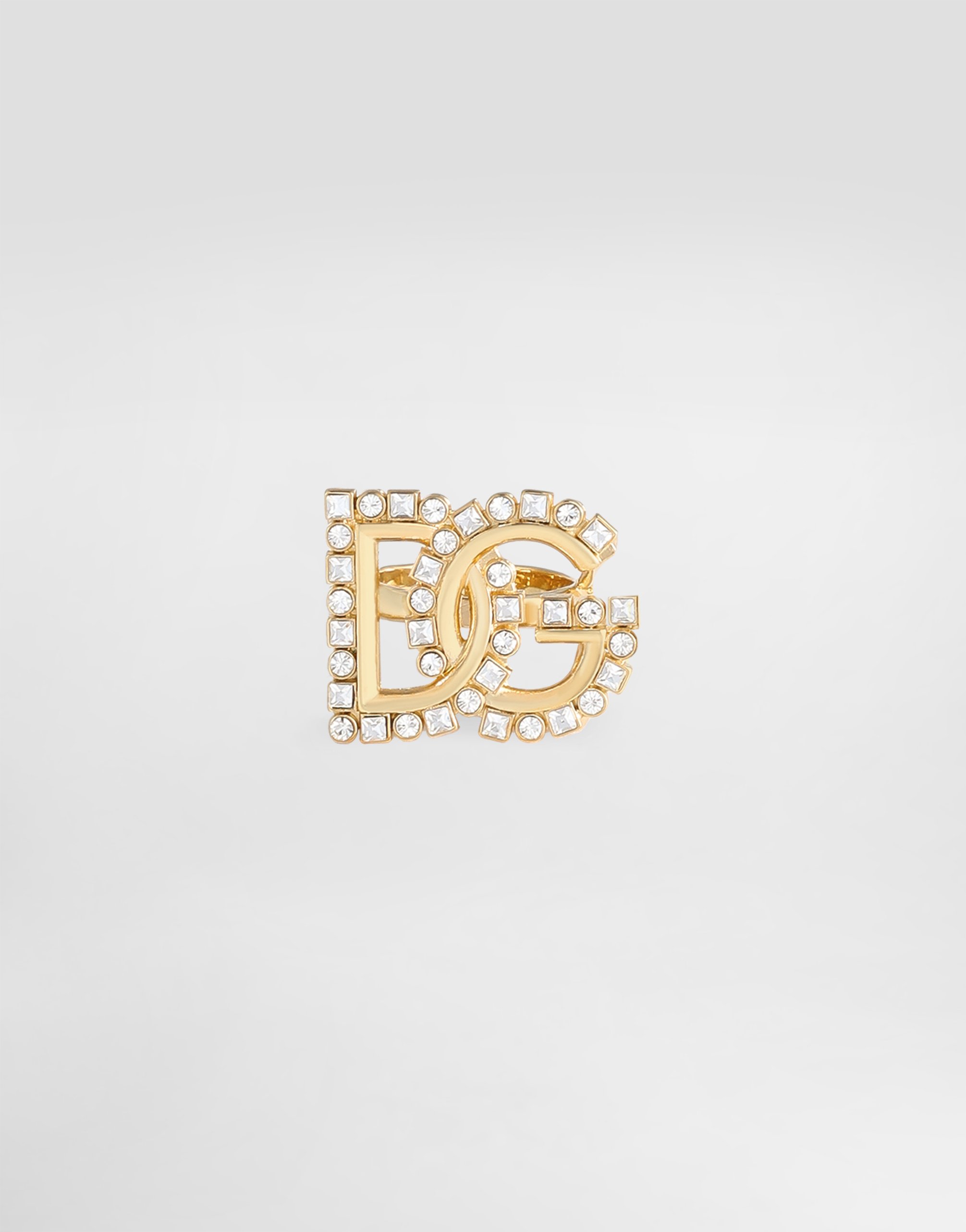 

Кольцо с логотипом dg, украшенным стразами Dolce & Gabbana, золото