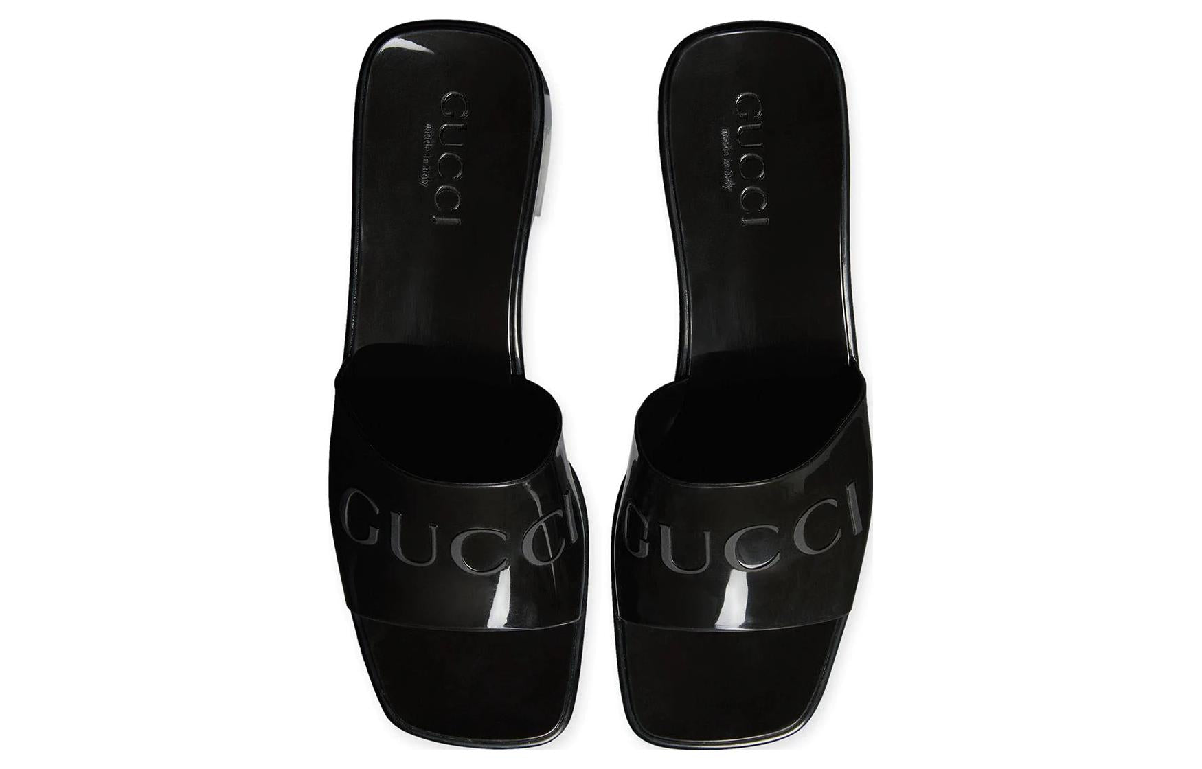 Сандалии (WMNS) Gucci Rubber Slide Shoe Black 624730-J8700-1000 — фото 4