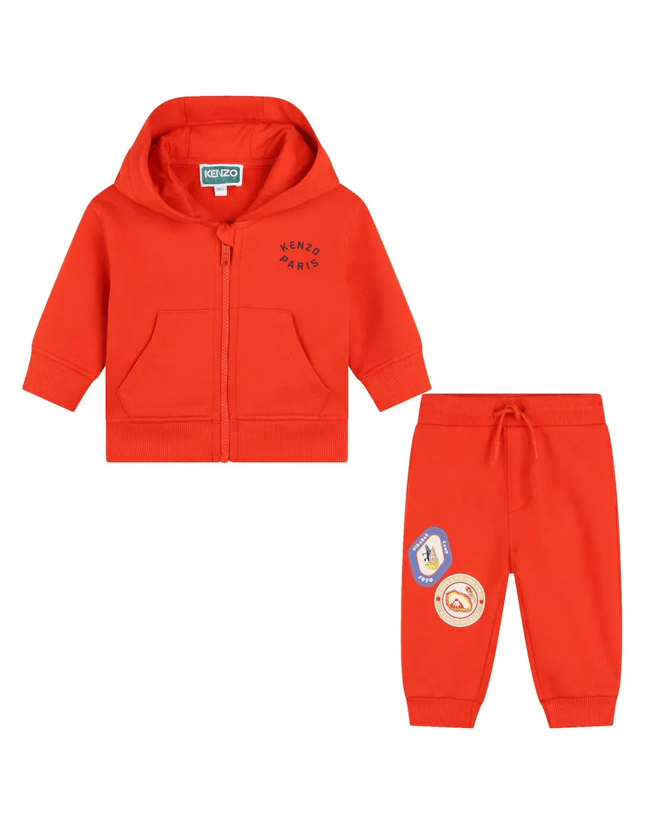 

Красный хлопковый спортивный костюм для мальчика Kenzo Kids